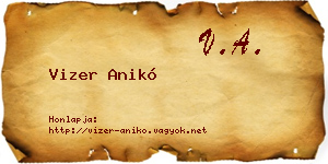 Vizer Anikó névjegykártya